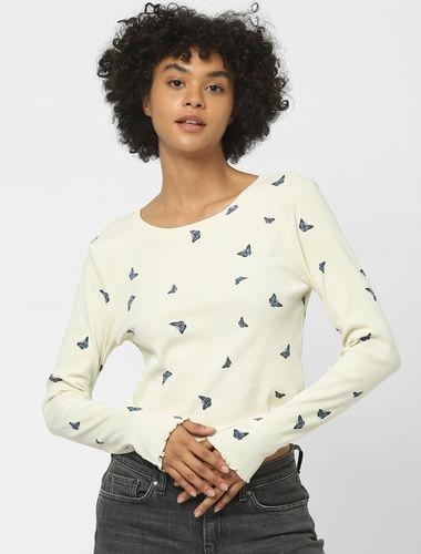cream-butterfly-print-cropped-top