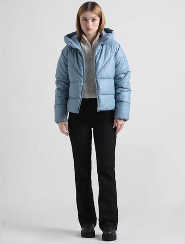 blue-faux-leather-hooded-puffer-jacket