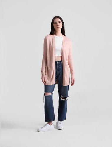 pink-pointelle-knit-cardigan
