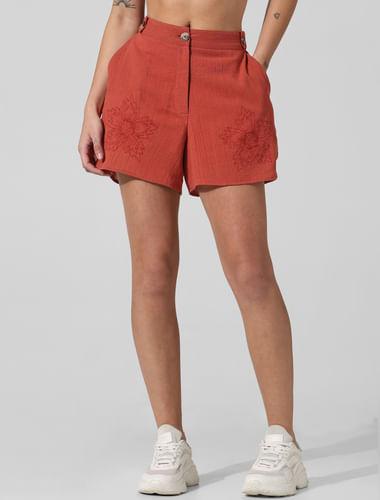 brown-cotton-co-ord-set-shorts