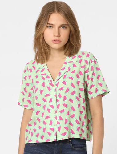 green-watermelon-print-resort-shirt