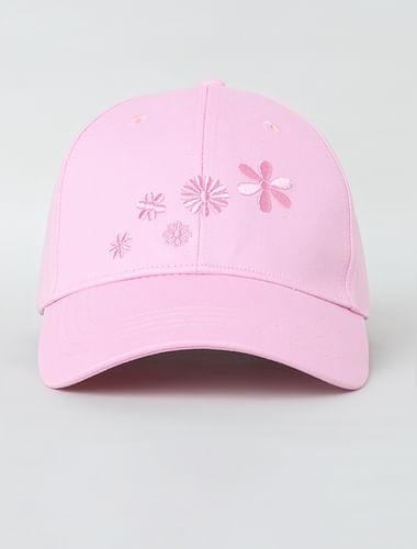 pink-floral-embroidered-cap