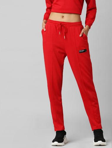 red-high-rise-co-ord-sweatpants
