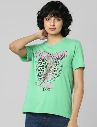 green-graphic-print-t-shirt