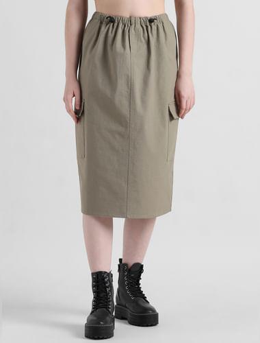 beige-high-rise-cotton-cargo-skirt