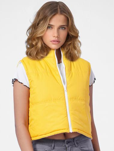 yellow-sleeveless-puffer-jacket