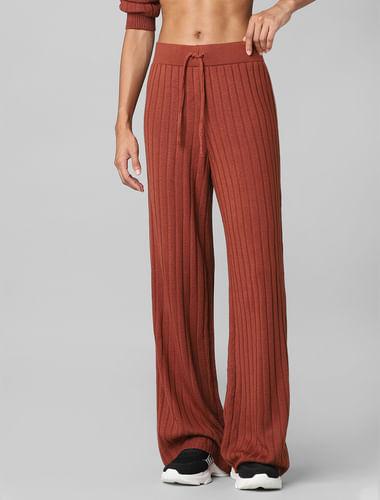 maroon-high-rise-ribbed-co-ord-pants