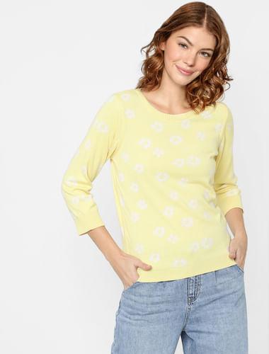 yellow-floral-pullover