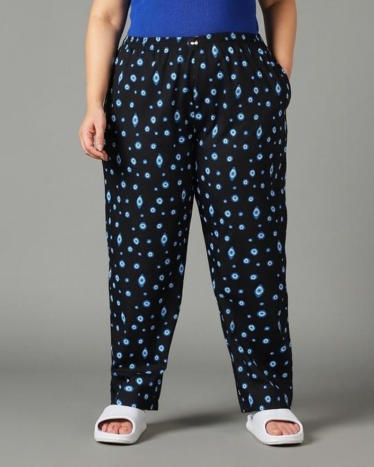 women-blue-all-over-printed-pyjamas