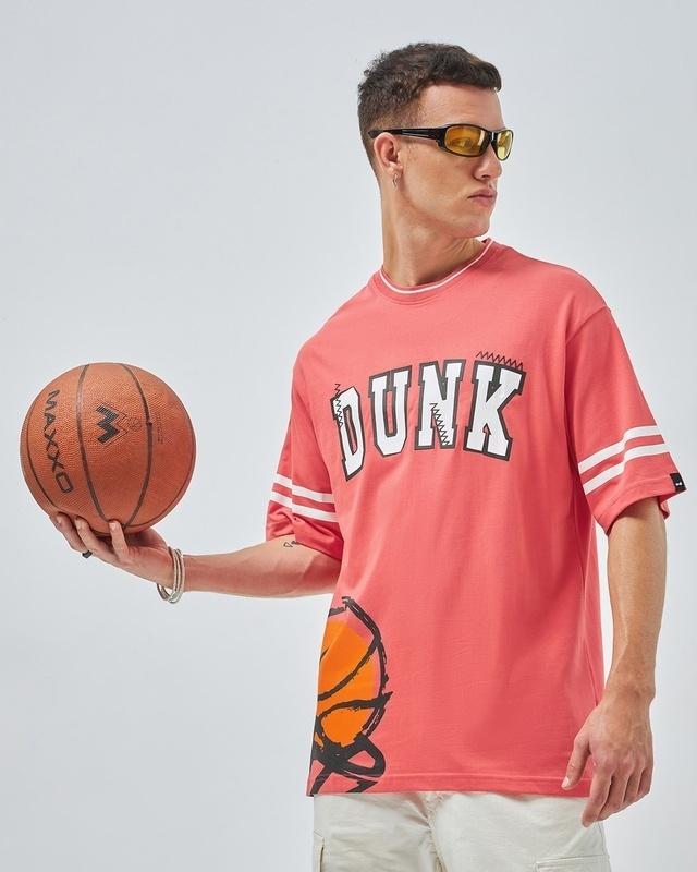 men's-pink-dunk-graphic-printed-oversized-t-shirt