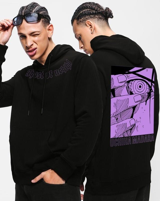 men's-black-the-ghost-graphic-printed-hoodie