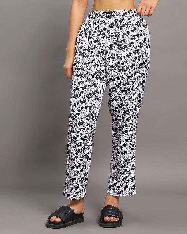 women's-white-all-over-mickey-printed-pyjamas