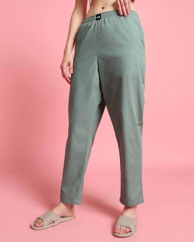 women's-green-elastic-pyjamas
