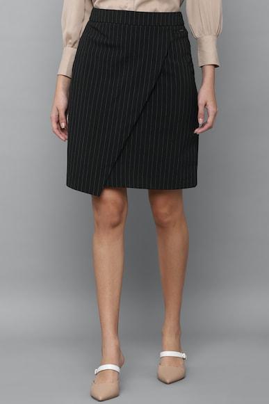 women-black-stripe-casual-skirt