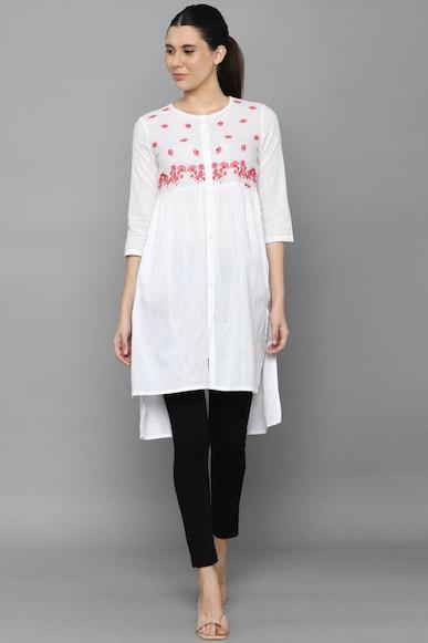 women-white-print-3/4th-sleeves-tunic