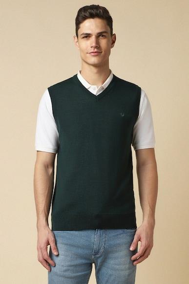 men-green-solid-v-neck-sleeveless-sweater