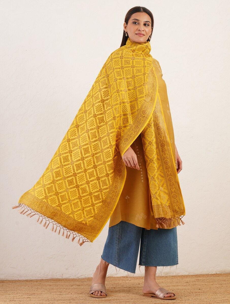 women-yellow-silk-hand-woven-dupatta