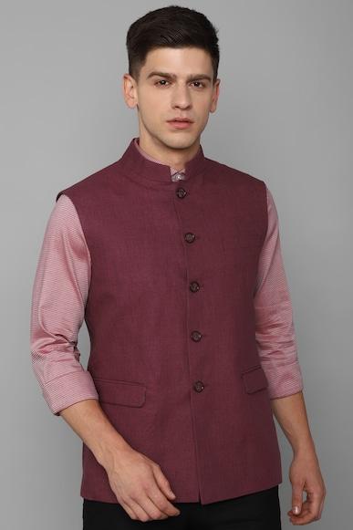 men-maroon-textured-slim-fit-party-nehru-jacket
