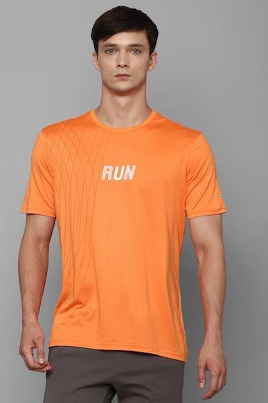 men-orange-graphic-print-crew-neck-t-shirt
