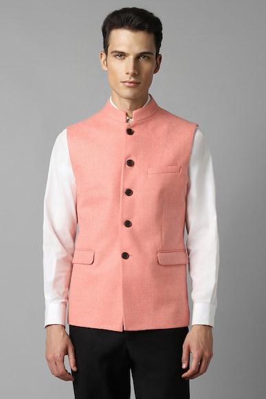 men-brown-solid-slim-fit-party-nehru-jacket
