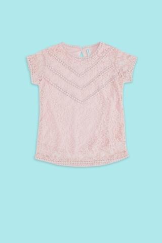 peach-lace-pattern-casual-half-sleeves-round-neck-girls-regular-fit-blouse