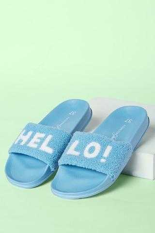 blue-slogan-printeded-casual-women-pool-slide