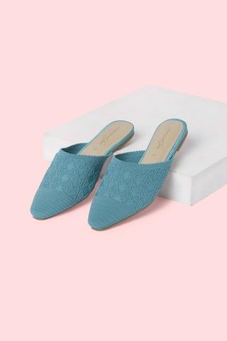 medium-blue-textured-casual-women-flat-shoes