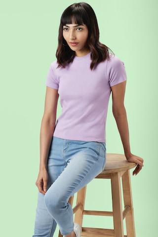 lilac-solid-casual-half-sleeves-round-neck-women-crop-fit-t-shirt