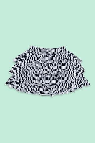 black-stripe-knee-length-casual-girls-regular-fit-skirt
