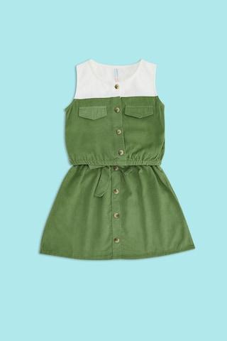 olive-color-block-casual-sleeveless-round-neck-girls-regular-fit-dungaree-set