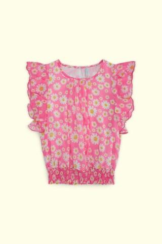 pink-floral-printed-casual-short-sleeves-round-neck-girls-regular-fit-top