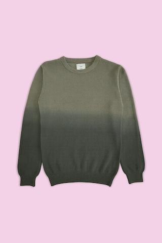 olive-self-design-casual-full-sleeves-crew-neck-boys-regular-fit-sweater