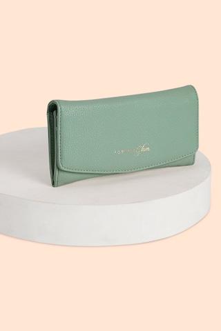 green-solid-casual-semi-pu-women-wallet