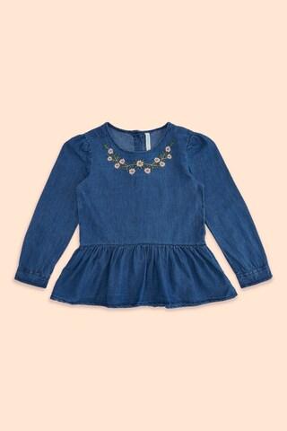 medium-blue-embroidered-casual-full-sleeves-round-neck-girls-regular-fit-blouse