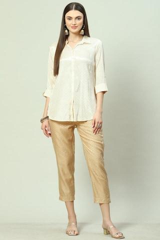 cream-printed-casual-3/4th-sleeves-regular-collar-women-straight-fit-shirt