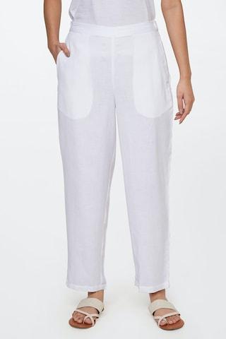 white-solid-ankle-length-casual-women-straight-fit-trouser