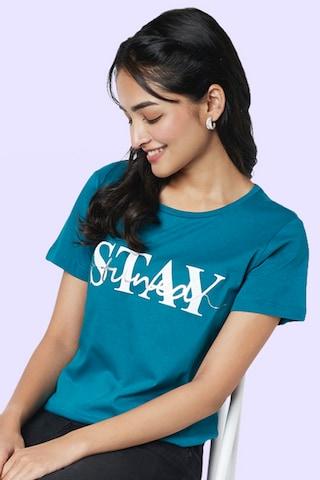 teal-printed-casual-half-sleeves-round-neck-women-regular-fit-t-shirt