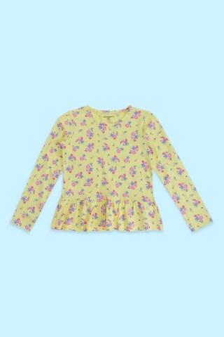 yellow-printed-casual-full-sleeves-round-neck-girls-regular-fit-blouse
