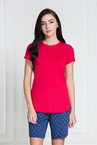 red-solid-casual-short-sleeves-round-neck-women-relaxed-fit-t-shirt