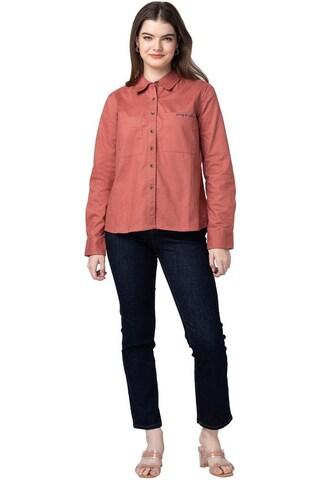 rust-solid-casual-full-sleeves-regular-collar-women-regular-fit-shirt