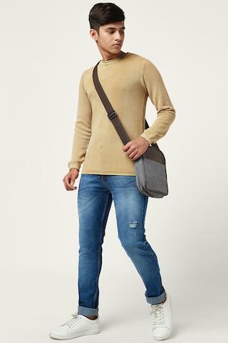 beige-self-design-casual-full-sleeves-crew-neck-boys-regular-fit-sweater