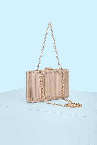 brown-pleated-casual-nylon-women-clutch