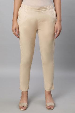 beige-solid-ankle-length-casual-women-slim-fit-trousers