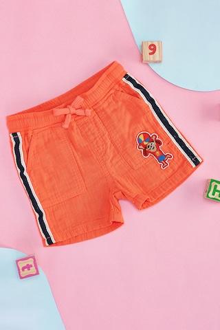 red-solid-knee-length-low-rise-casual-baby-regular-fit-shorts