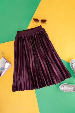 wine-solid-knee-length-casual-girls-regular-fit--skirt