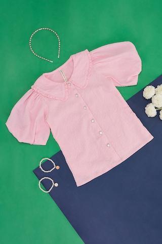 pink-textured-party-half-sleeves-peter-pan-collar-girls-regular-fit--top