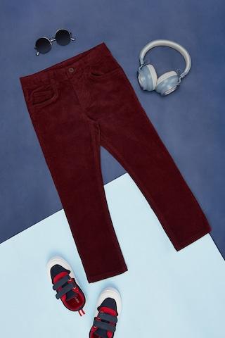 wine-solid-full-length--casual-boys-regular-fit--trousers