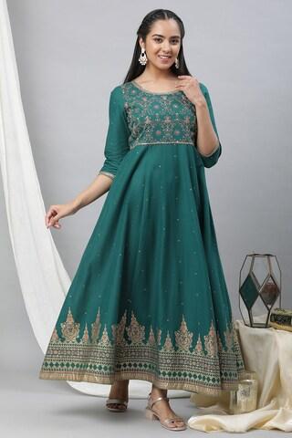 green-embroidered-ankle-length-ethnic-women-loose-fit-dress