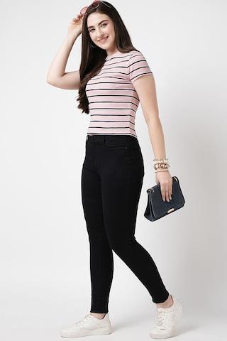 pink-stripe-casual-short-sleeves-round-neck-women-slim-fit-t-shirt