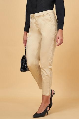 beige-solid-ankle-length--formal-women-slim-fit--trousers